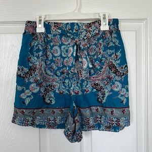 Paisley Tie Front Shorts